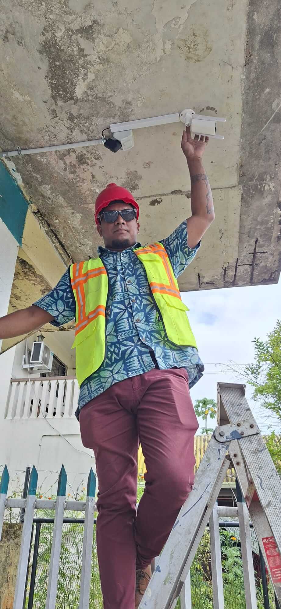 Professional CCTV installation at customer site in Suva Fiji