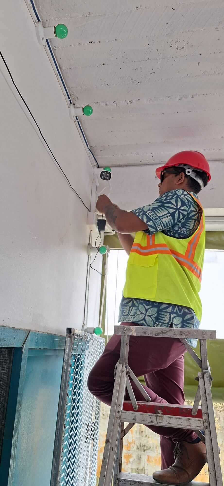 CCTV camera positioning and testing on site Fiji